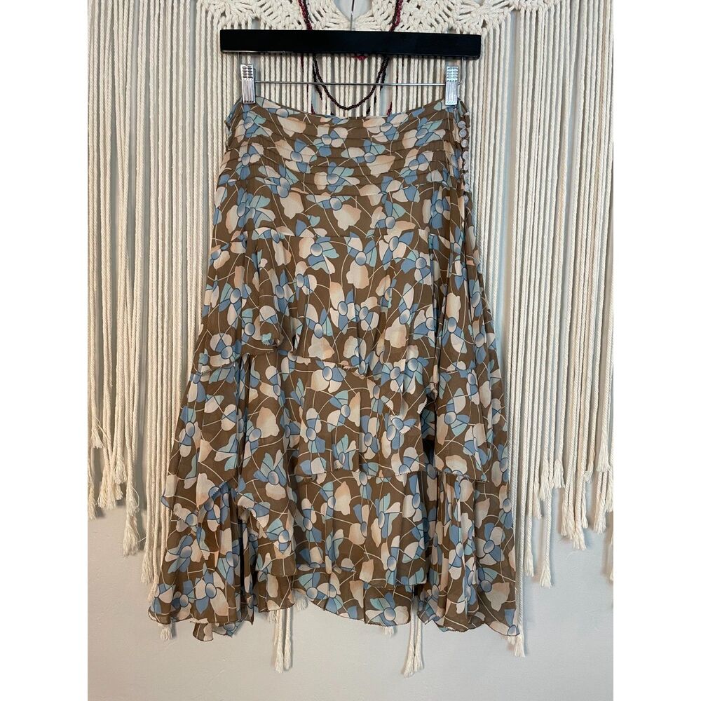 MARC JACOBS Vintage 100% Silk Floral Skirt